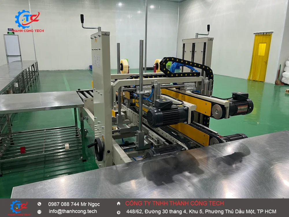 Băng tải đóng thùng carton